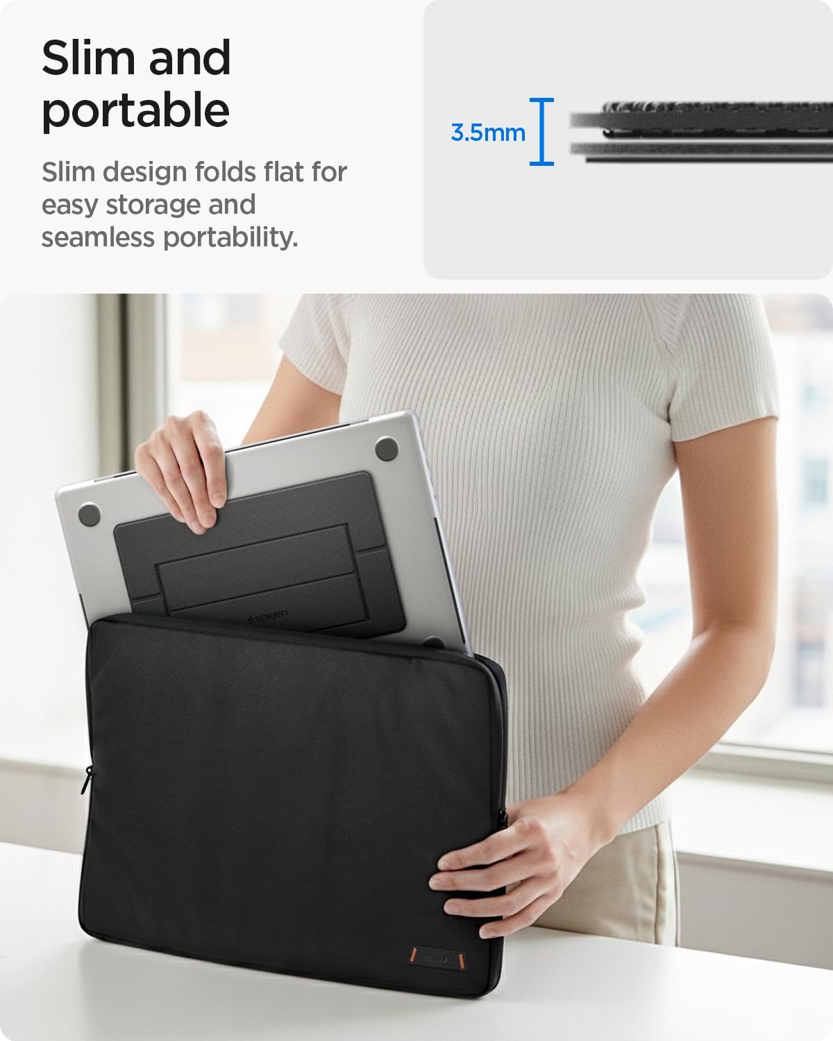 Slim Fold Portable Laptop Stand Keyboard Riser Foldable Portable
