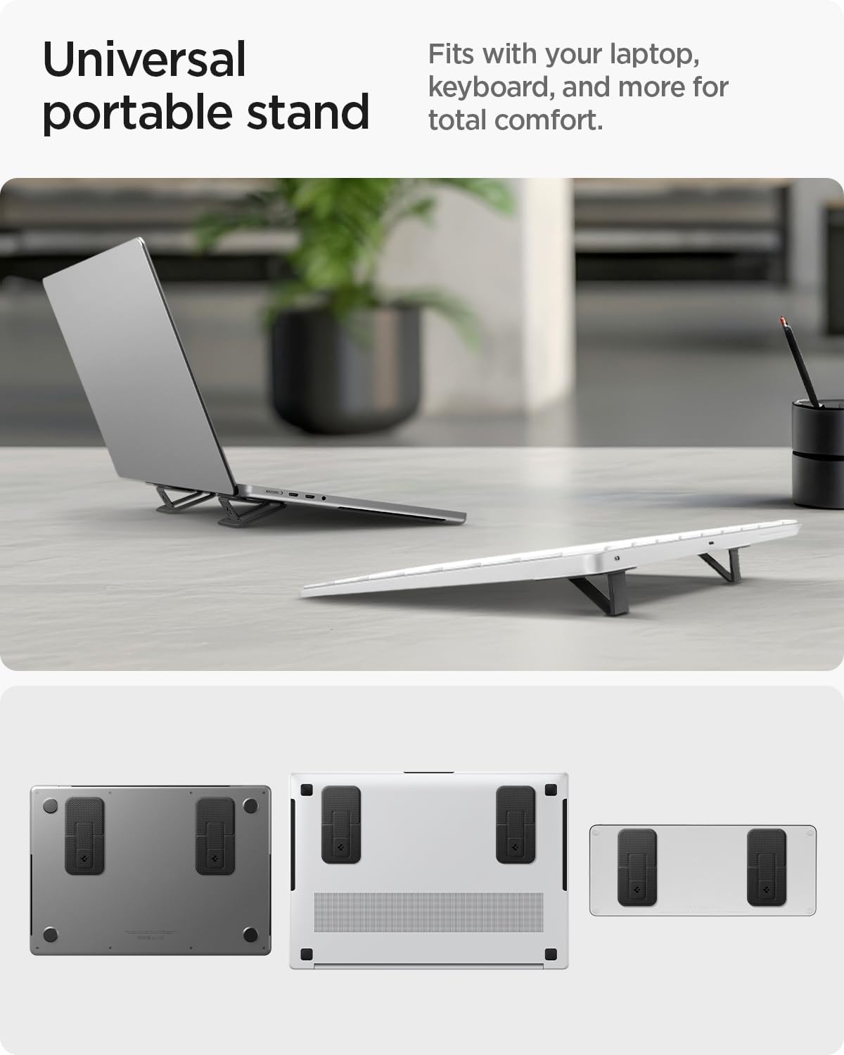 Slim Fold Portable Laptop Stand Keyboard Riser Foldable Portable