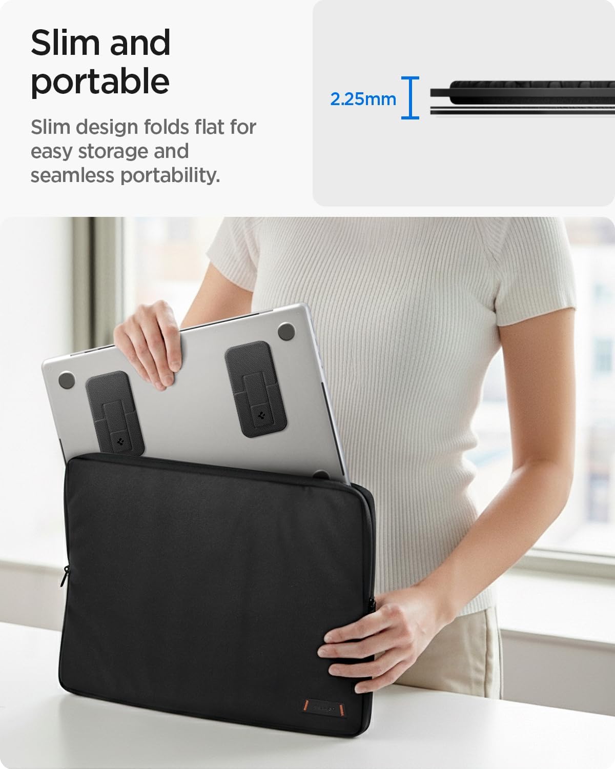 Slim Fold Portable Laptop Stand Keyboard Riser Foldable Portable