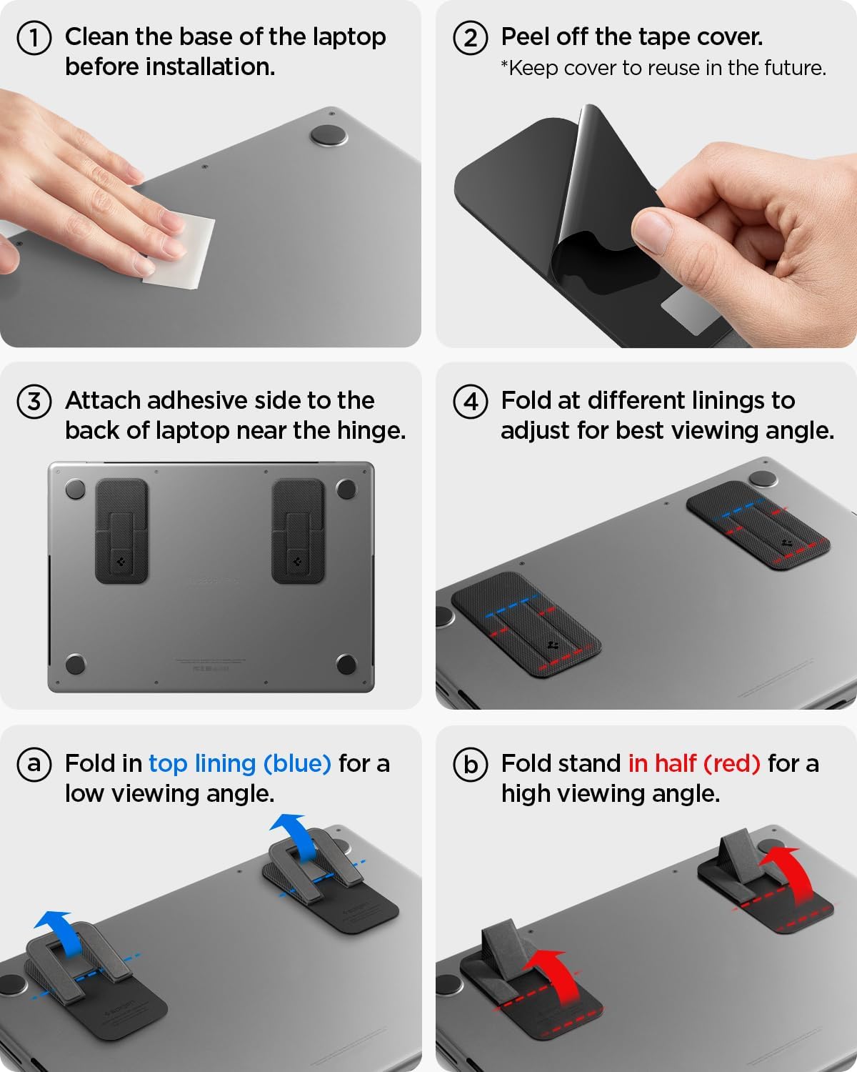 Slim Fold Portable Laptop Stand Keyboard Riser Foldable Portable