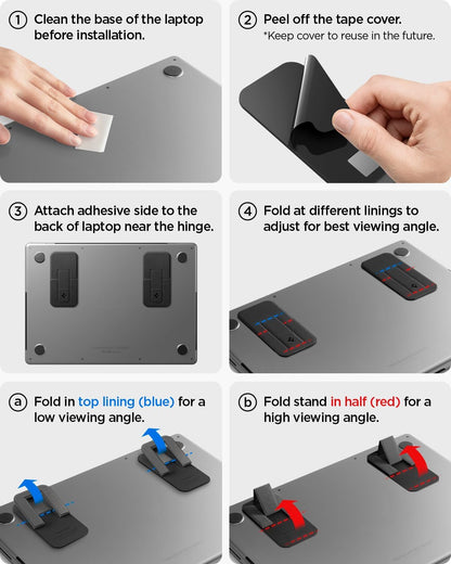 Slim Fold Portable Laptop Stand Keyboard Riser Foldable Portable