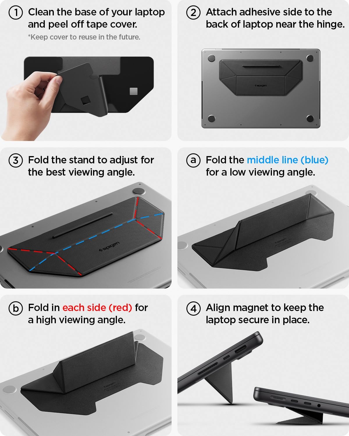 Slim Fold Portable Laptop Stand Keyboard Riser Foldable Portable
