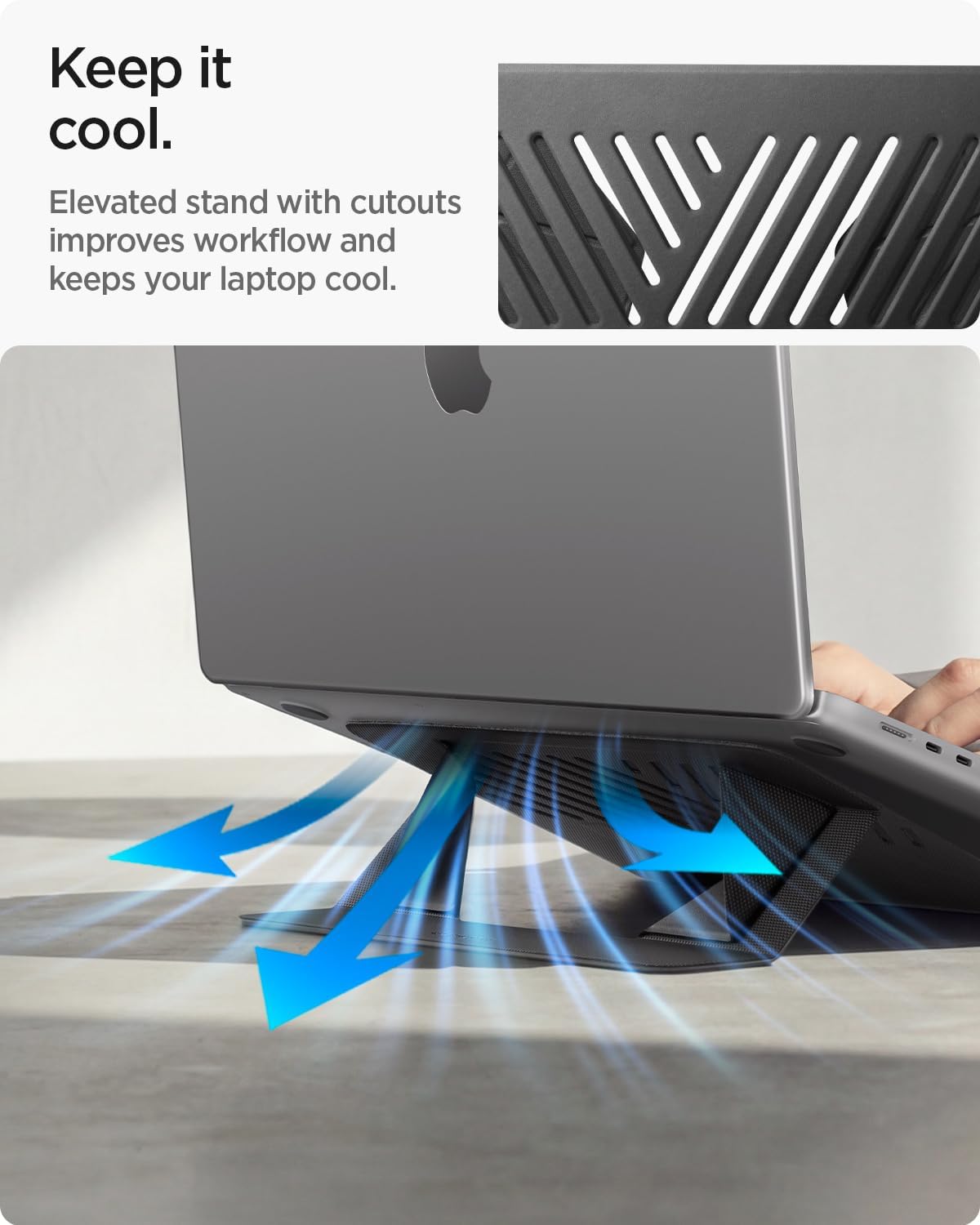 Slim Fold Portable Laptop Stand Keyboard Riser Foldable Portable