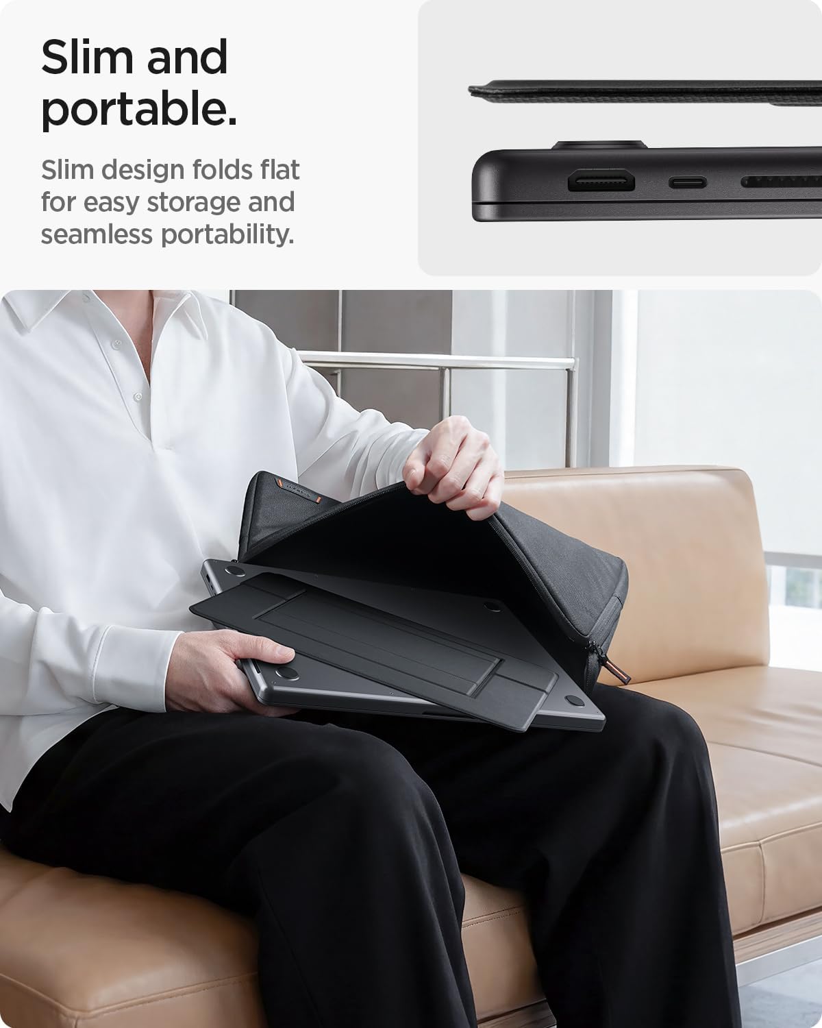 Slim Fold Portable Laptop Stand Keyboard Riser Foldable Portable