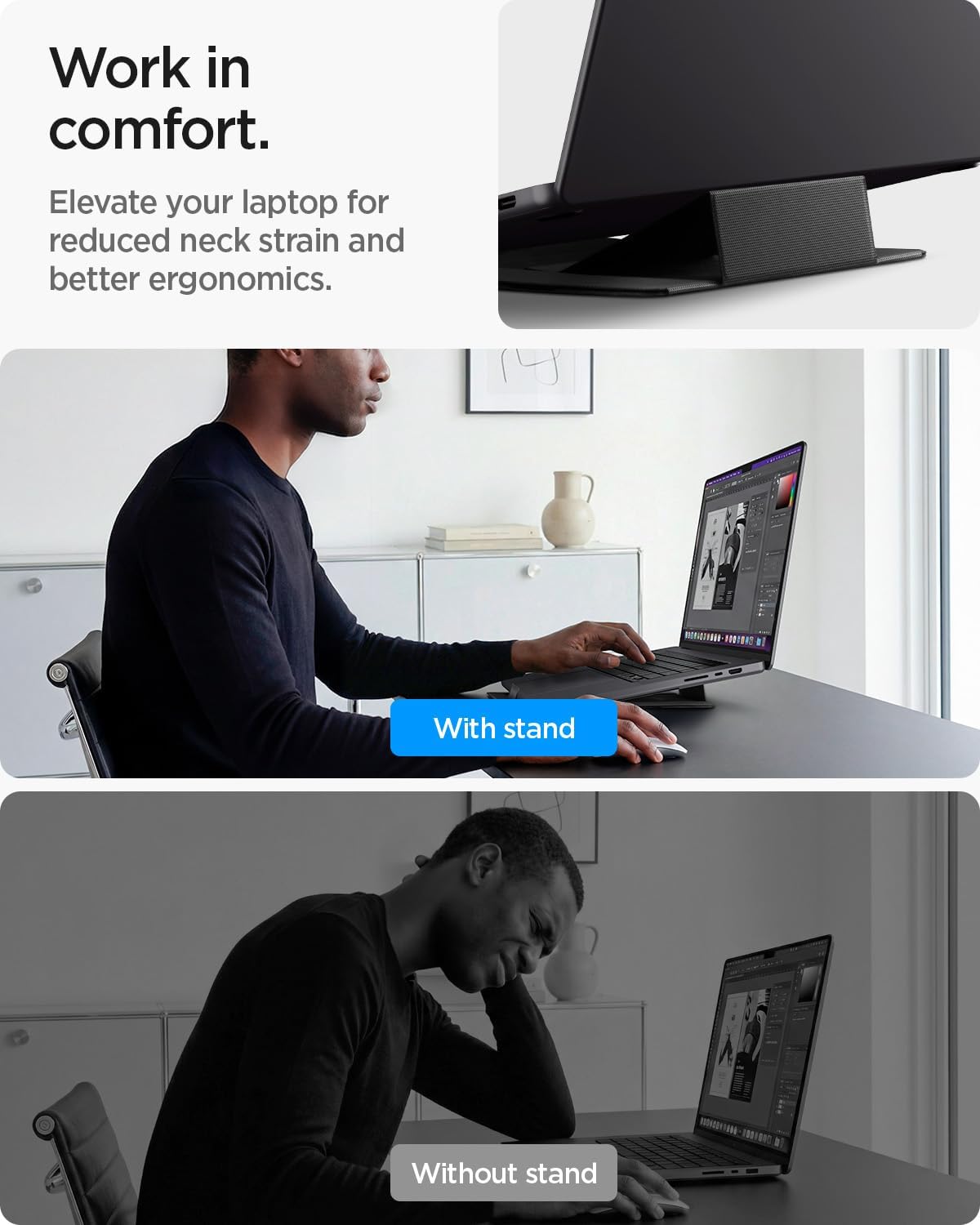 Slim Fold Portable Laptop Stand Keyboard Riser Foldable Portable