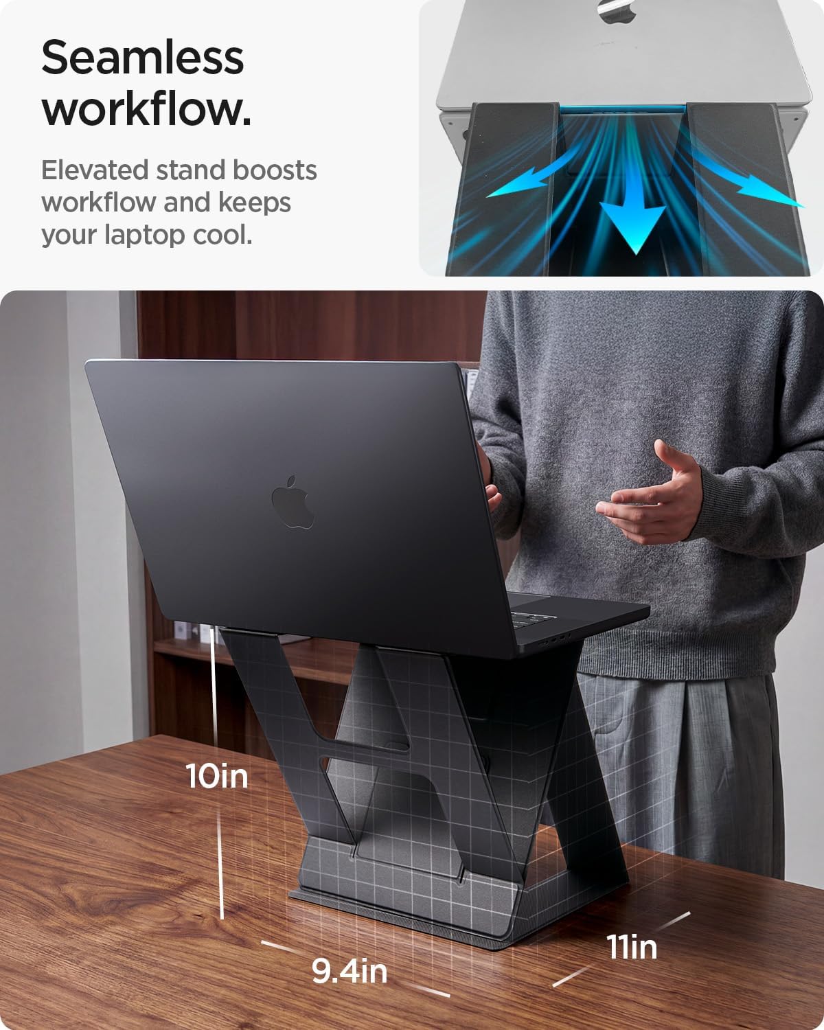 Slim Fold Portable Laptop Stand Keyboard Riser Foldable Portable
