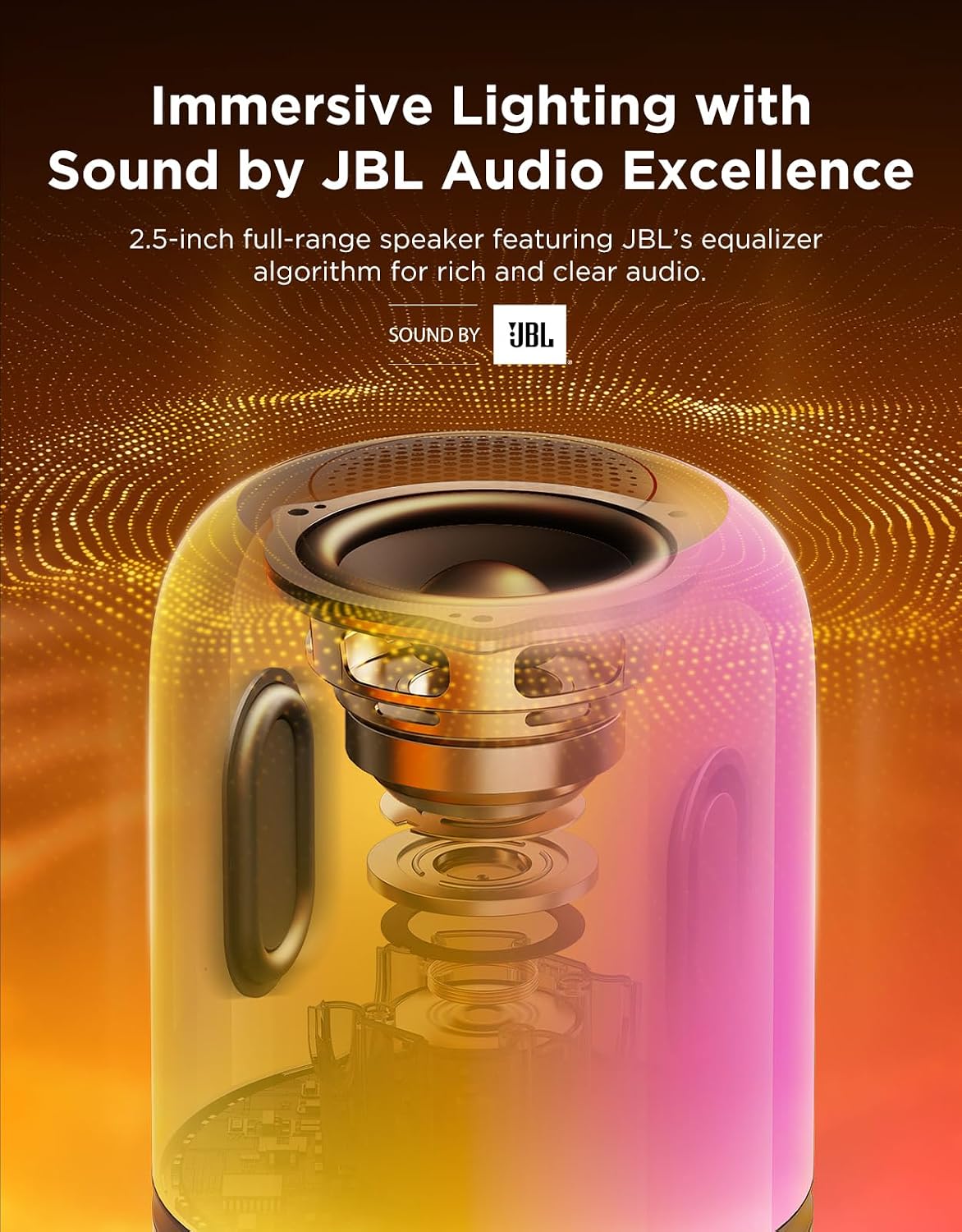Table Lamp 2 Pro x Sound by JBL, Cordless Table Lamp with Speaker