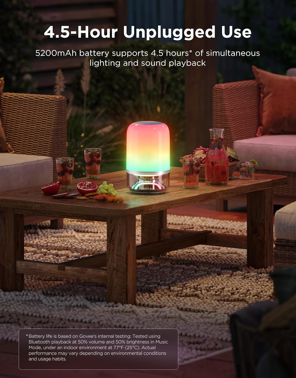 Table Lamp 2 Pro x Sound by JBL, Cordless Table Lamp with Speaker