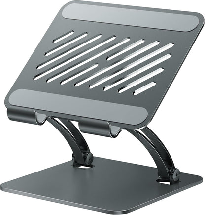 Tablet Holder Stand, Dual Rod Adjustable Aluminum Desktop Stand, Compatible with 4.7-16.9" iPads, Surface Tablets, Portable Monitors, Kindle & More (Gray)