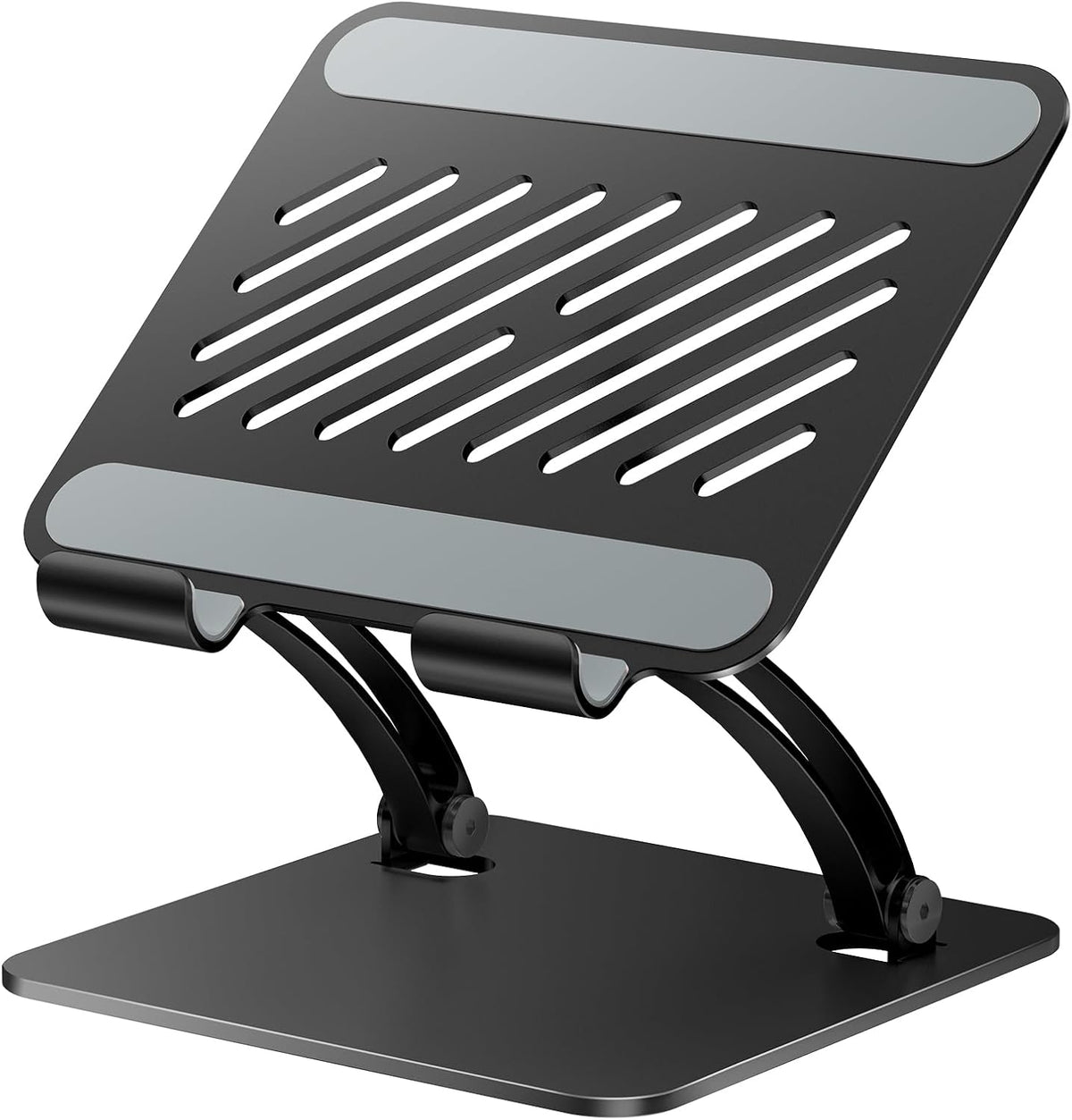 Tablet Holder Stand, Dual Rod Adjustable Aluminum Desktop Stand, Compatible with 4.7-16.9" iPads, Surface Tablets, Portable Monitors, Kindle & More (Gray)