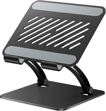Tablet Holder Stand, Dual Rod Adjustable Aluminum Desktop Stand, Compatible with 4.7-16.9" iPads, Surface Tablets, Portable Monitors, Kindle & More (Gray)
