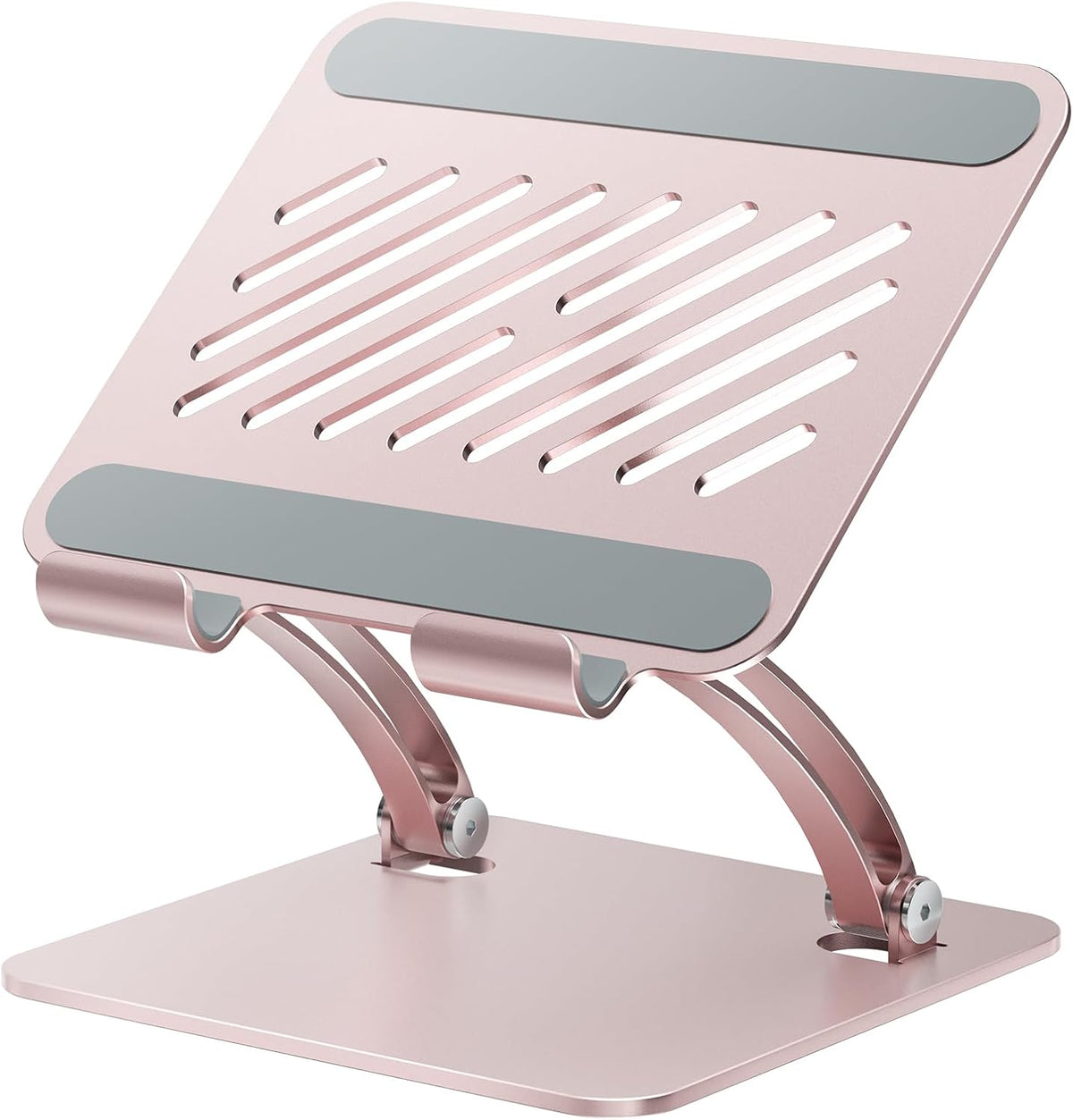 Tablet Holder Stand, Dual Rod Adjustable Aluminum Desktop Stand, Compatible with 4.7-16.9" iPads, Surface Tablets, Portable Monitors, Kindle & More (Gray)
