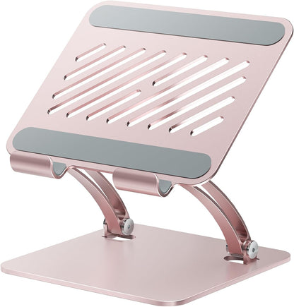 Tablet Holder Stand, Dual Rod Adjustable Aluminum Desktop Stand, Compatible with 4.7-16.9" iPads, Surface Tablets, Portable Monitors, Kindle & More (Gray)