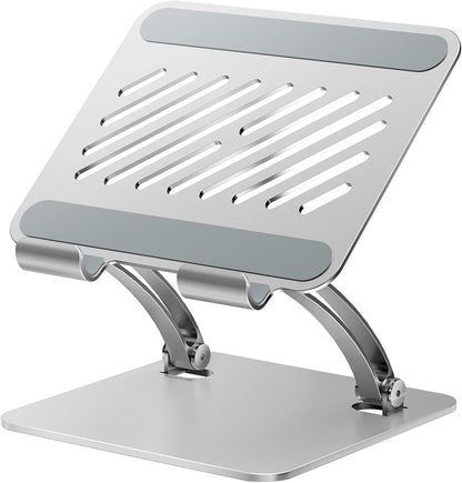 Tablet Holder Stand, Dual Rod Adjustable Aluminum Desktop Stand, Compatible with 4.7-16.9" iPads, Surface Tablets, Portable Monitors, Kindle & More (Gray)