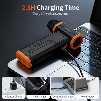 Compressed Air Duster,110000RPM Super Power Cordless Electric Air Duster,Rechargeable Brushless Motor Blower,3-Gear Adjustable Turbo Fan Duster Blower for Computer,Car,Outdoor and House