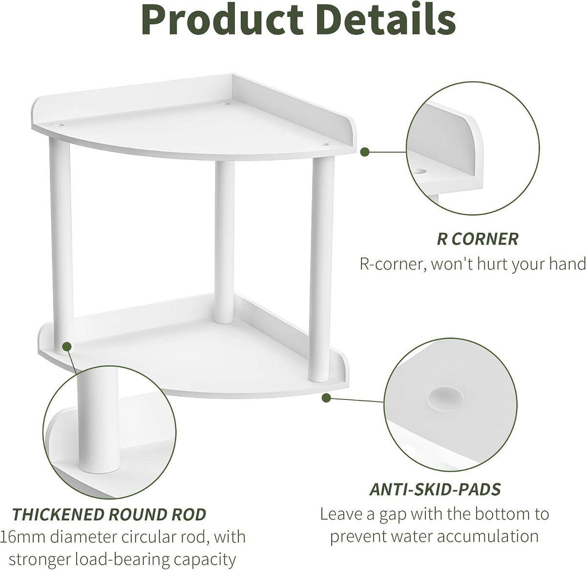 2 Tier Acrylic Corner Shelf Organizer Storage 9.5x9.5x8 Inch, Red Countertop Corner Shelf for Bathroom, Kitchen, Bedroom, Office, Study Room
