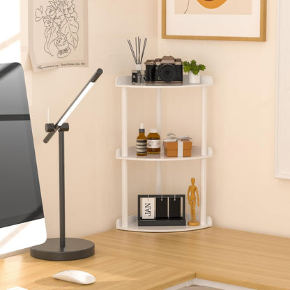 2 Tier Acrylic Corner Shelf Organizer Storage 9.5x9.5x8 Inch, Red Countertop Corner Shelf for Bathroom, Kitchen, Bedroom, Office, Study Room