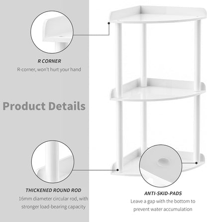 2 Tier Acrylic Corner Shelf Organizer Storage 9.5x9.5x8 Inch, Red Countertop Corner Shelf for Bathroom, Kitchen, Bedroom, Office, Study Room