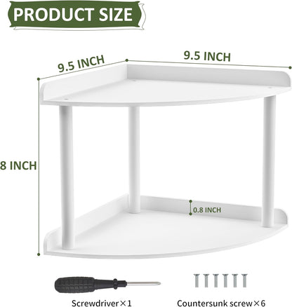 2 Tier Acrylic Corner Shelf Organizer Storage 9.5x9.5x8 Inch, Red Countertop Corner Shelf for Bathroom, Kitchen, Bedroom, Office, Study Room