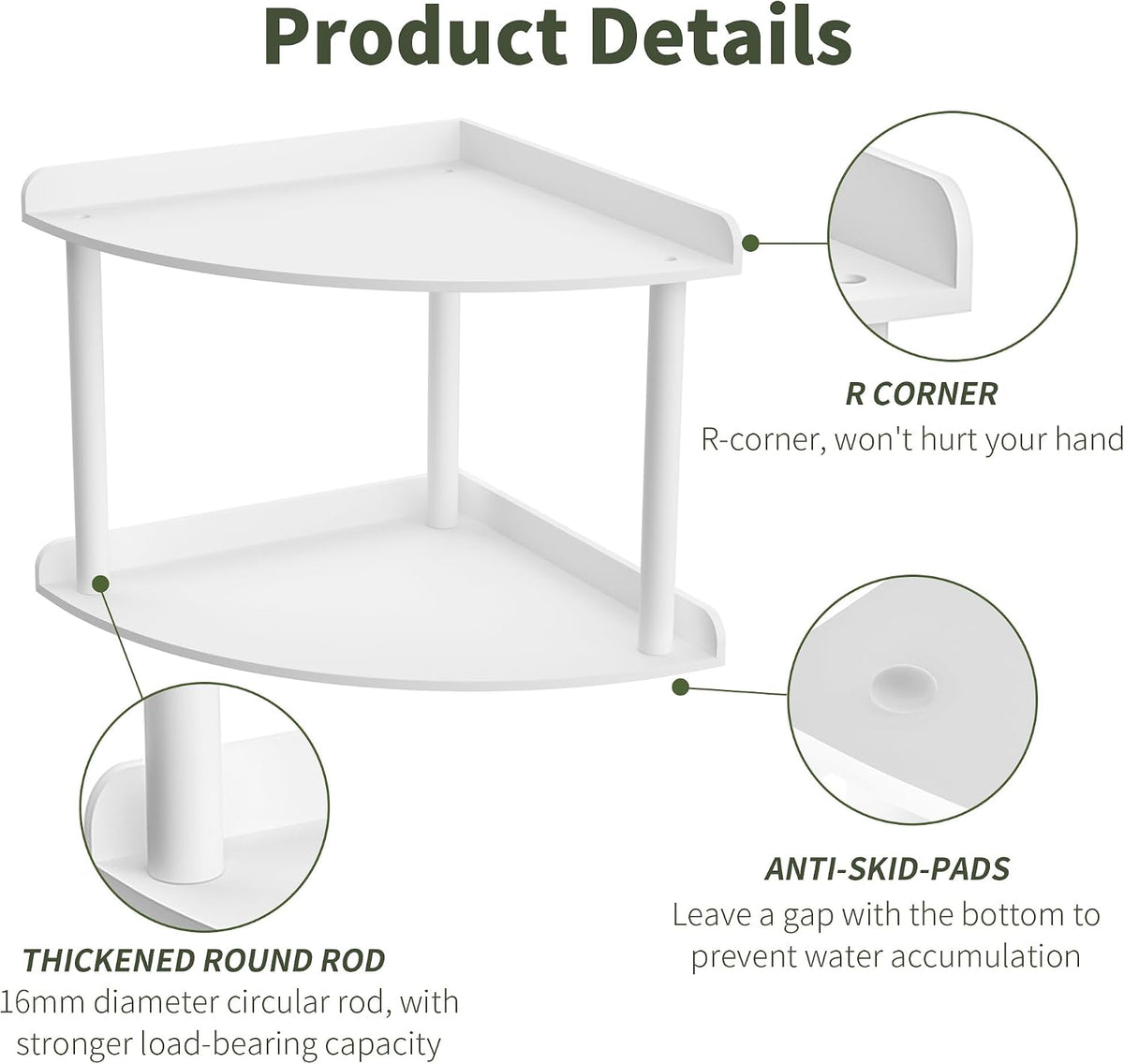 2 Tier Acrylic Corner Shelf Organizer Storage 9.5x9.5x8 Inch, Red Countertop Corner Shelf for Bathroom, Kitchen, Bedroom, Office, Study Room