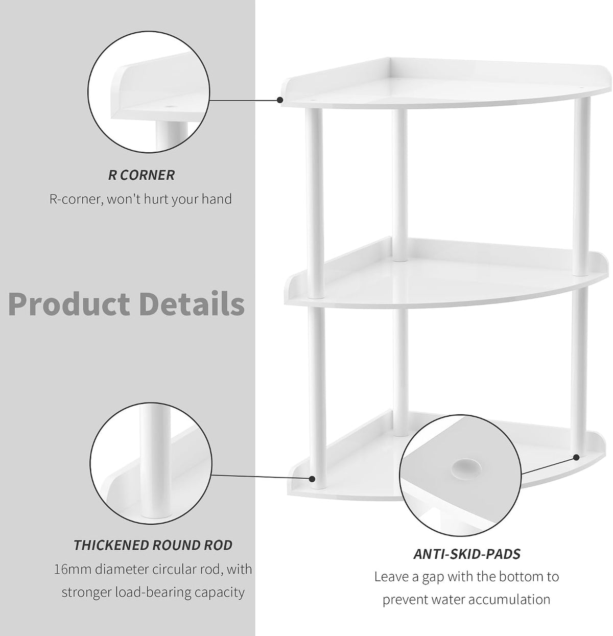 2 Tier Acrylic Corner Shelf Organizer Storage 9.5x9.5x8 Inch, Red Countertop Corner Shelf for Bathroom, Kitchen, Bedroom, Office, Study Room