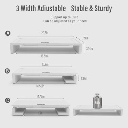 Adjustable Monitor Riser with Drawer & Phone Holder, Foldable Desk Stand