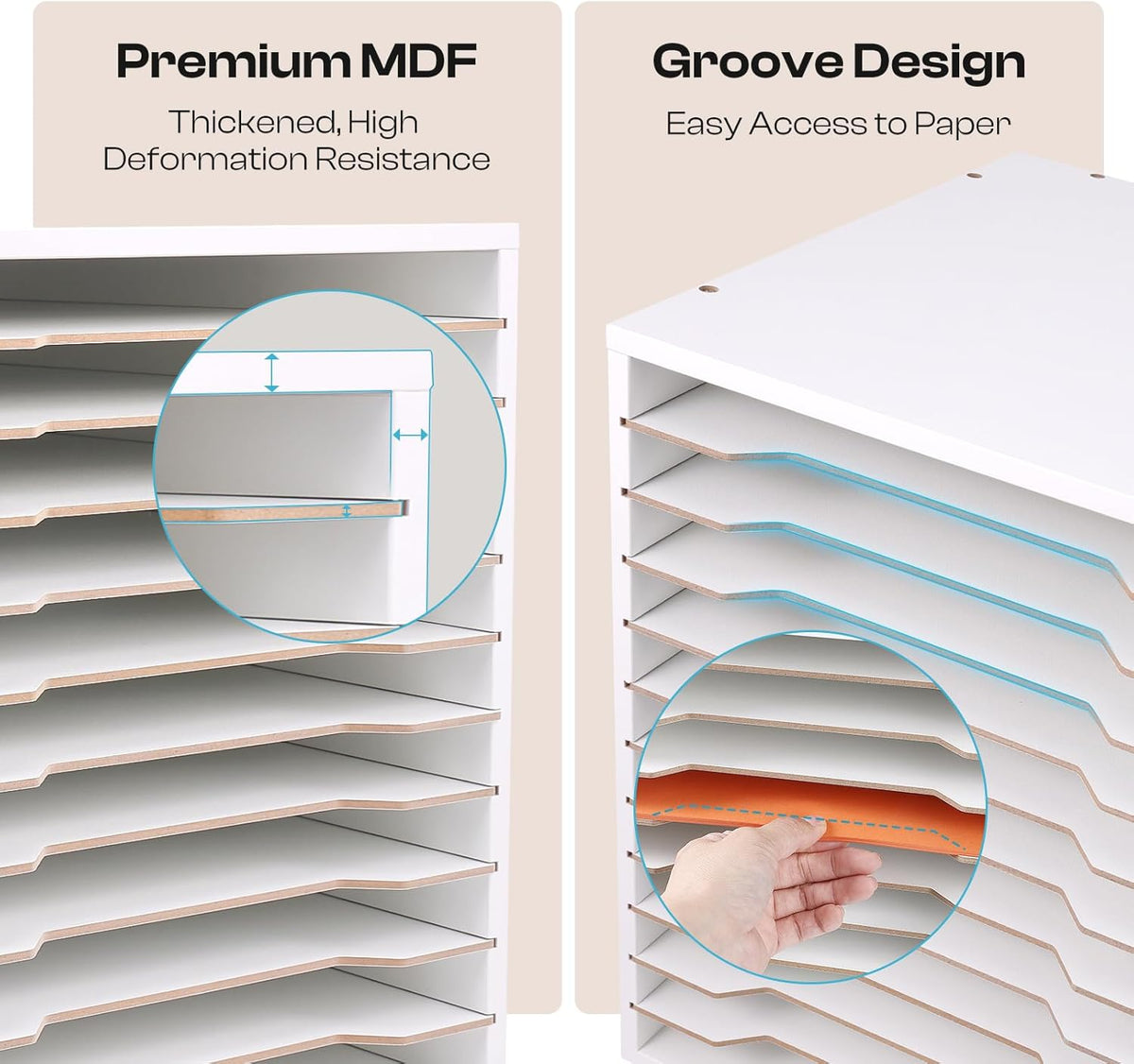 12 Slot 8.5" x 11" Paper Organizer Storage Paper Storage Shelf