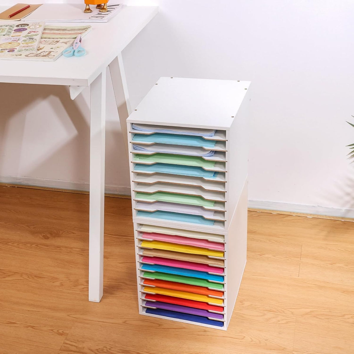 12 Slot 8.5" x 11" Paper Organizer Storage Paper Storage Shelf