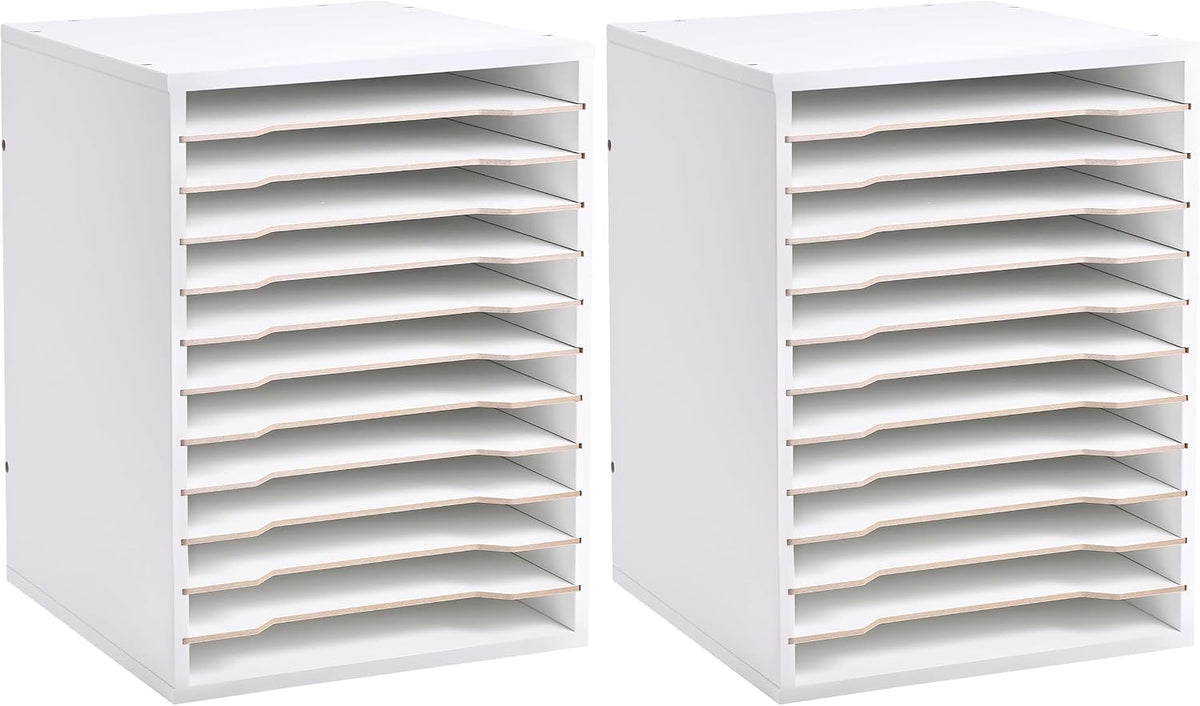 12 Slot 8.5" x 11" Paper Organizer Storage Paper Storage Shelf