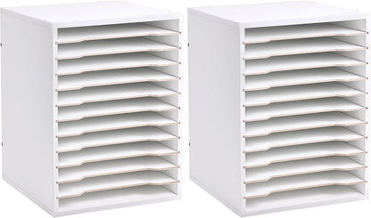 12 Slot 8.5" x 11" Paper Organizer Storage Paper Storage Shelf