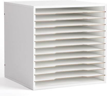 12 Slot 8.5" x 11" Paper Organizer Storage Paper Storage Shelf