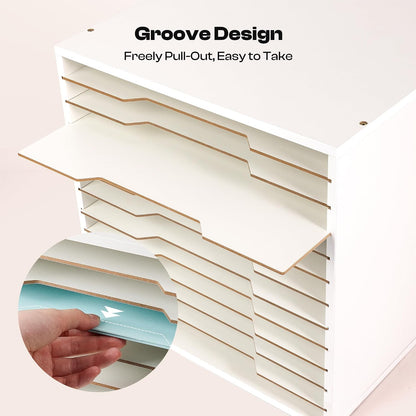 12 Slot 8.5" x 11" Paper Organizer Storage Paper Storage Shelf