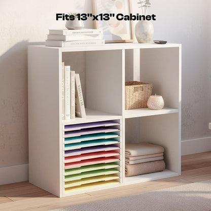 12 Slot 8.5" x 11" Paper Organizer Storage Paper Storage Shelf