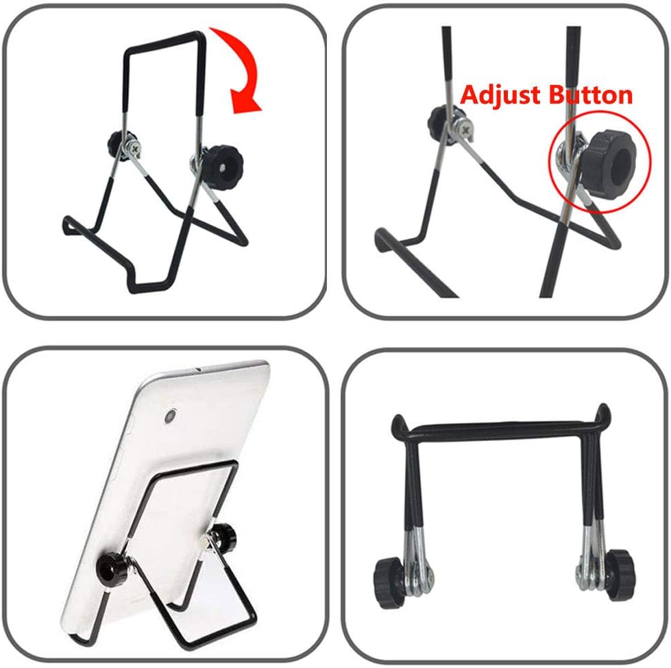 Adjustable Tablet Stand Holder, Non-Slip Foldable Holder Cradle Fit for 9-12.9" Tablets, iPad, Samsung and Kindle Fire, Display Stands Picture Frame Stand for Photos (Large Black)