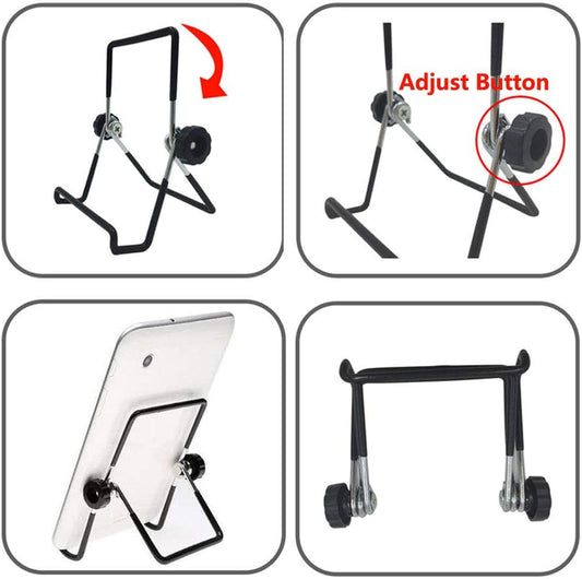 Adjustable Tablet Stand Holder, Non-Slip Foldable Holder Cradle Fit for 9-12.9" Tablets, iPad, Samsung and Kindle Fire, Display Stands Picture Frame Stand for Photos (Large Black)