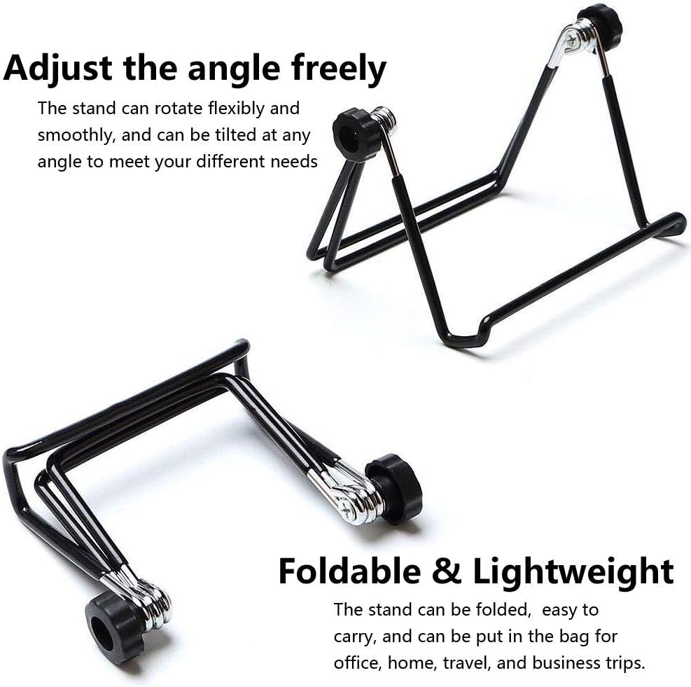 Adjustable Tablet Stand Holder, Non-Slip Foldable Holder Cradle Fit for 9-12.9" Tablets, iPad, Samsung and Kindle Fire, Display Stands Picture Frame Stand for Photos (Large Black)