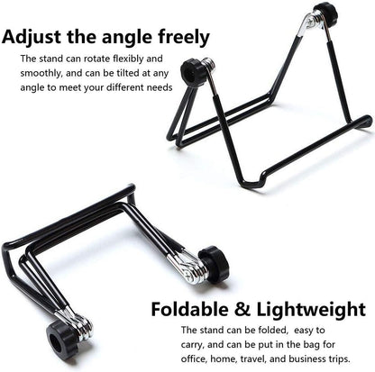 Adjustable Tablet Stand Holder, Non-Slip Foldable Holder Cradle Fit for 9-12.9" Tablets, iPad, Samsung and Kindle Fire, Display Stands Picture Frame Stand for Photos (Large Black)