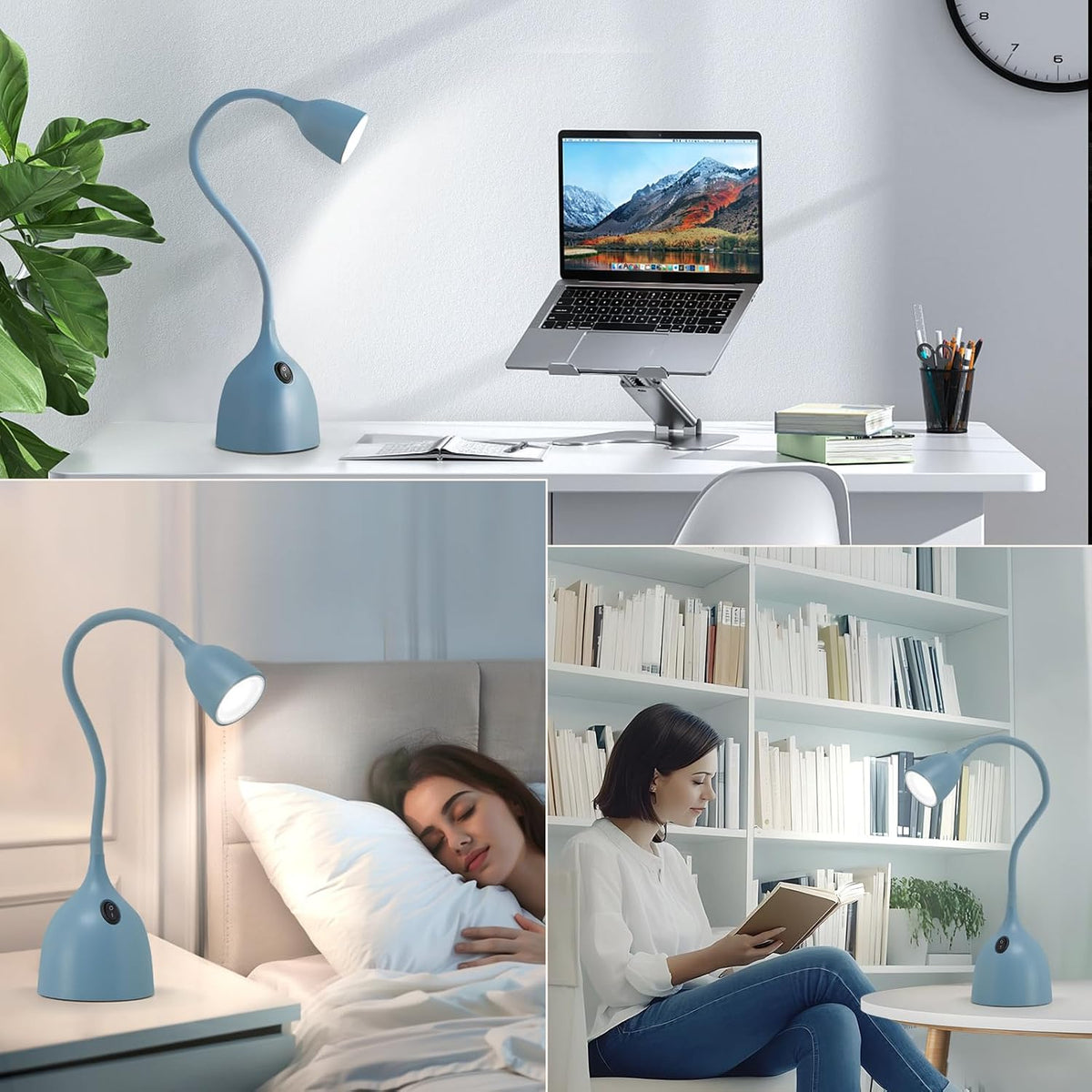 EJIAXIN Desk Lamp for Home Office, LED Reading Light, Black