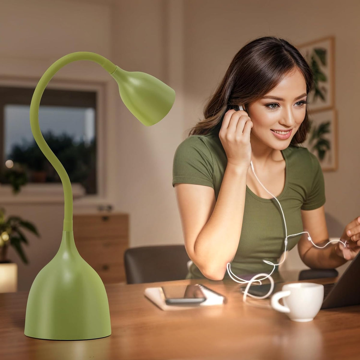EJIAXIN Desk Lamp for Home Office, LED Reading Light, Black