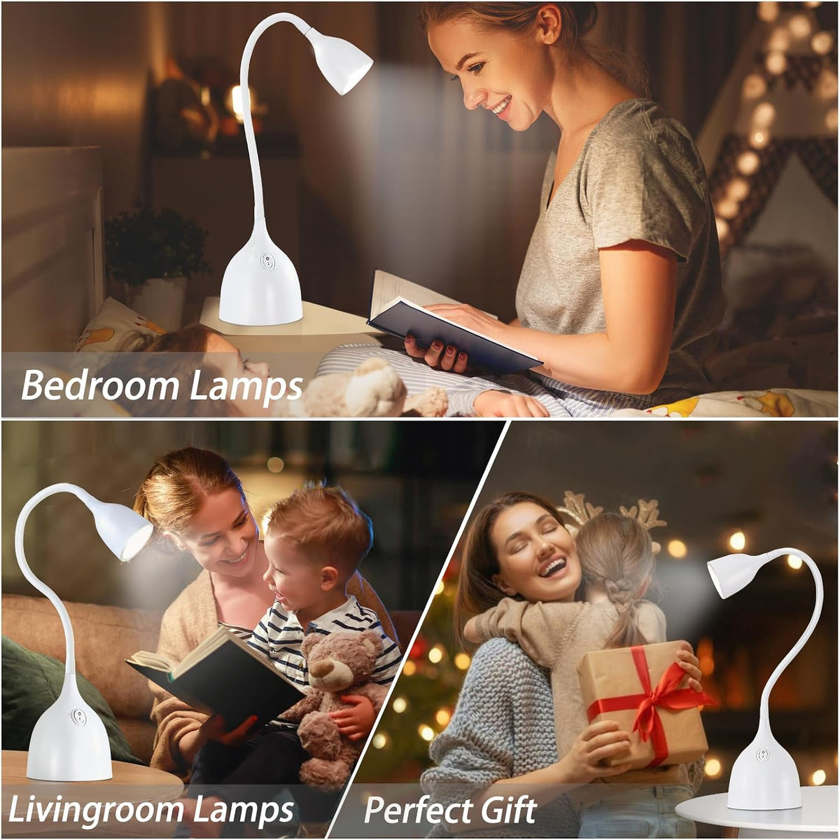 EJIAXIN Desk Lamp for Home Office, LED Reading Light, Black