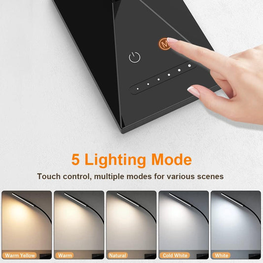Eye-Caring LED Desk Lamp, Reading Light with USB Charging Port