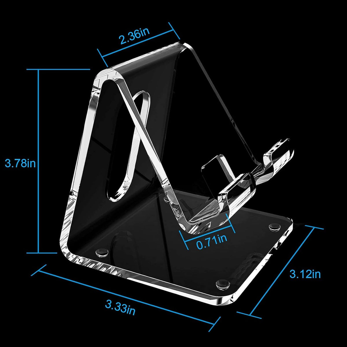 Acrylic Cell Phone Stand, Portable Clear Phone Stand for Desk, Compatible with Phone16 15 14 13 Pro Max Mini 12 11 Plus SE, Switch, Android Smartphone, Pad, Tablet, Desk Accessories