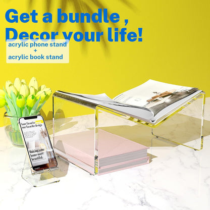 Acrylic Cell Phone Stand, Portable Clear Phone Stand for Desk, Compatible with Phone16 15 14 13 Pro Max Mini 12 11 Plus SE, Switch, Android Smartphone, Pad, Tablet, Desk Accessories