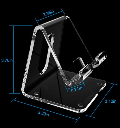 Acrylic Cell Phone Stand, Portable Clear Phone Stand for Desk, Compatible with Phone16 15 14 13 Pro Max Mini 12 11 Plus SE, Switch, Android Smartphone, Pad, Tablet, Desk Accessories
