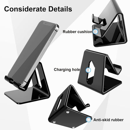 Acrylic Cell Phone Stand, Portable Clear Phone Stand for Desk, Compatible with Phone16 15 14 13 Pro Max Mini 12 11 Plus SE, Switch, Android Smartphone, Pad, Tablet, Desk Accessories
