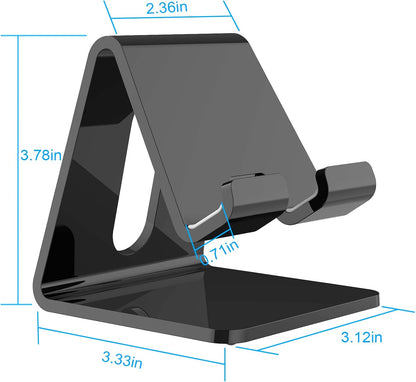 Acrylic Cell Phone Stand, Portable Clear Phone Stand for Desk, Compatible with Phone16 15 14 13 Pro Max Mini 12 11 Plus SE, Switch, Android Smartphone, Pad, Tablet, Desk Accessories