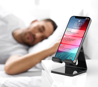 Acrylic Cell Phone Stand, Portable Clear Phone Stand for Desk, Compatible with Phone16 15 14 13 Pro Max Mini 12 11 Plus SE, Switch, Android Smartphone, Pad, Tablet, Desk Accessories