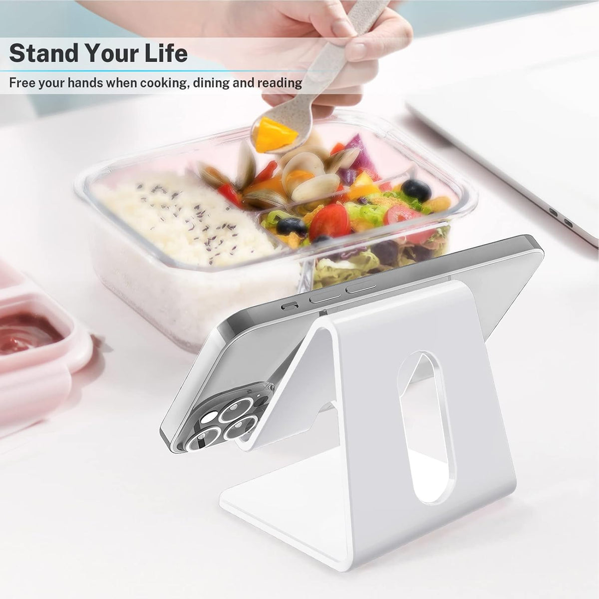 Acrylic Cell Phone Stand, Portable Clear Phone Stand for Desk, Compatible with Phone16 15 14 13 Pro Max Mini 12 11 Plus SE, Switch, Android Smartphone, Pad, Tablet, Desk Accessories