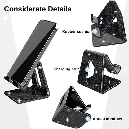 Acrylic Cell Phone Stand, Portable Clear Phone Stand for Desk, Compatible with Phone16 15 14 13 Pro Max Mini 12 11 Plus SE, Switch, Android Smartphone, Pad, Tablet, Desk Accessories