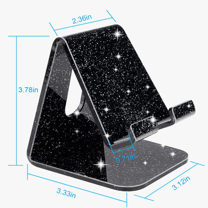 Acrylic Cell Phone Stand, Portable Clear Phone Stand for Desk, Compatible with Phone16 15 14 13 Pro Max Mini 12 11 Plus SE, Switch, Android Smartphone, Pad, Tablet, Desk Accessories
